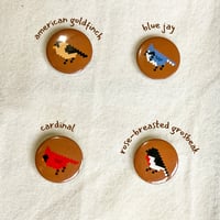Image 2 of Pixel Backyard Bird Buttons