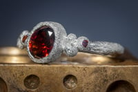 Image 2 of 'garnet bobbler' - Recycled silver, garnet and diamond ring