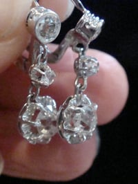 Image 6 of EDWARDIAN FRENCH 18CT LARGE OLD CUT DIAMOND 1.10ct DROP EARRINGS