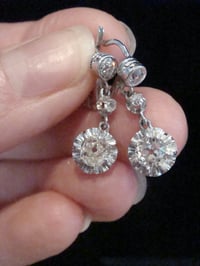 Image 7 of EDWARDIAN FRENCH 18CT LARGE OLD CUT DIAMOND 1.10ct DROP EARRINGS