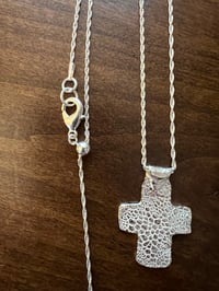 Image 3 of Silver Cross with long adjustable chain