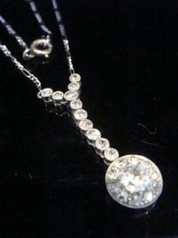 Image 2 of EDWARDIAN FRENCH PLATINUM LARGE OLD CUT DIAMOND NECKLACE 1.10CT