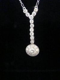 Image 3 of EDWARDIAN FRENCH PLATINUM LARGE OLD CUT DIAMOND NECKLACE 1.10CT