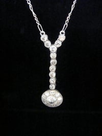 Image 1 of EDWARDIAN FRENCH PLATINUM LARGE OLD CUT DIAMOND NECKLACE 1.10CT