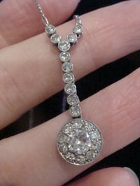 Image 4 of EDWARDIAN FRENCH PLATINUM LARGE OLD CUT DIAMOND NECKLACE 1.10CT