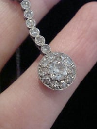 Image 5 of EDWARDIAN FRENCH PLATINUM LARGE OLD CUT DIAMOND NECKLACE 1.10CT