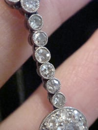 Image 6 of EDWARDIAN FRENCH PLATINUM LARGE OLD CUT DIAMOND NECKLACE 1.10CT