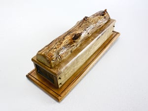 Image of Handmade Ash log wood Keepsake Box with Maple box and Walnut Bottom, Knife Box, Wooden Treasure box