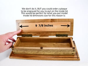 Image of Handmade Ash log wood Keepsake Box with Maple box and Walnut Bottom, Knife Box, Wooden Treasure box