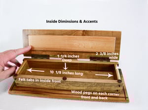 Image of Handmade Ash log wood Keepsake Box with Maple box and Walnut Bottom, Knife Box, Wooden Treasure box