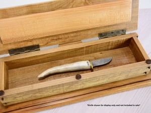 Image of Handmade Ash log wood Keepsake Box with Maple box and Walnut Bottom, Knife Box, Wooden Treasure box