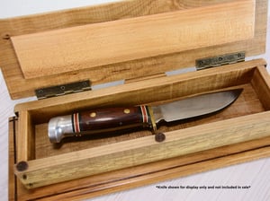 Image of Handmade Ash log wood Keepsake Box with Maple box and Walnut Bottom, Knife Box, Wooden Treasure box