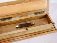 Image 10 of Handmade Ash log wood Keepsake Box with Maple box and Walnut Bottom, Knife Box, Wooden Treasure box