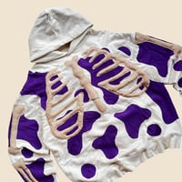 Image 4 of REWORKED PURPLE LIQUID 3D PUFF BONES HOODIE SIZE L