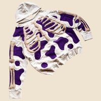 Image 2 of REWORKED PURPLE LIQUID 3D PUFF BONES HOODIE SIZE L