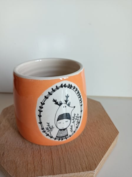 Image of Petite tasse cerf orange 