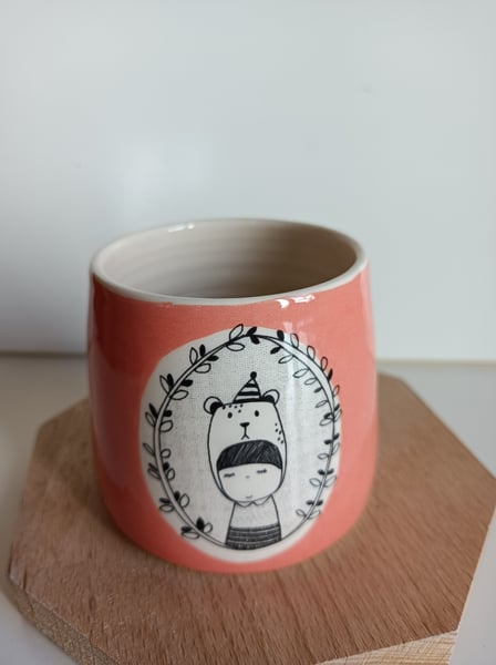 Image of Petite tasse ours corail 