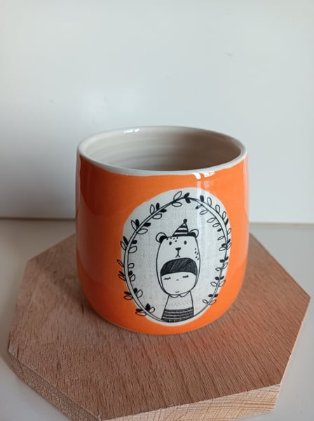 Image of Petite tasse ours orange 