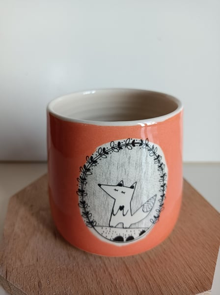 Image of Petite tasse loup orange 