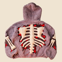 Image 5 of REWORKED CRACKY 3D PUFF BONES SHERPA JACKET SIZE S