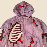 Image 4 of REWORKED CRACKY 3D PUFF BONES SHERPA JACKET SIZE S