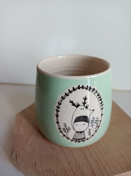 Image of Petite tasse cerf celadon 