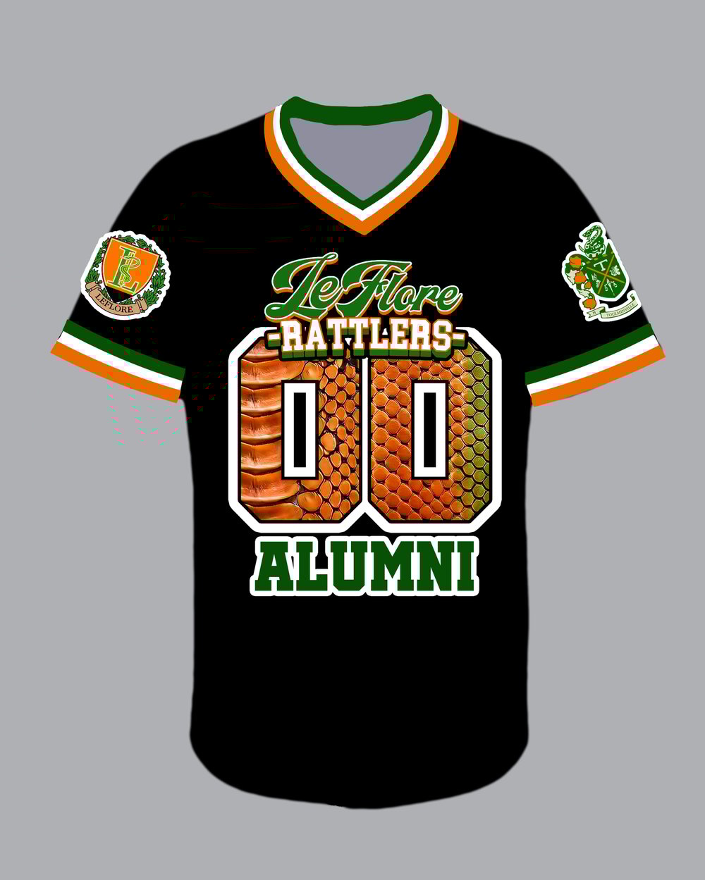 Image of LeFlore Black Snake Print Pullover Jersey 24'