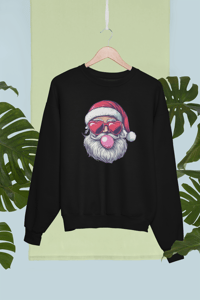 Santa Blowing Bubble Gum Crewneck