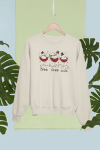 Snowman Drink, Drank, Drunk Crewneck