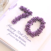 Image 1 of Handmade Mum Birthday Card Any Age. Personalised Birthday Card. 60th 70th 75th 80th 90th 100th.