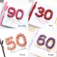 Image 7 of Handmade Mum Birthday Card Any Age. Personalised Birthday Card. 60th 70th 75th 80th 90th 100th.