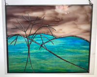 Image 1 of Night sky mountain tree panel