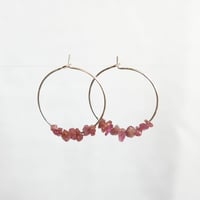 Image 2 of Goodheart Hoops Gemstone - Pink Tourmaline