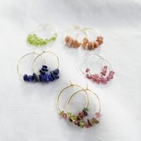 Image 3 of Goodheart Hoops Gemstone - Pink Tourmaline