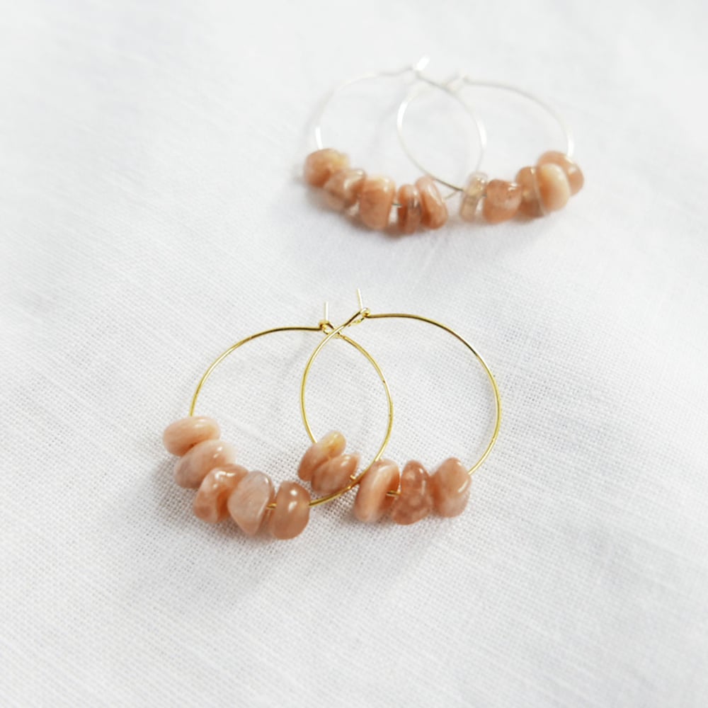 Image of Goodheart Gemstone Hoops - Moonstone