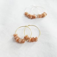 Image 1 of Goodheart Gemstone Hoops - Moonstone