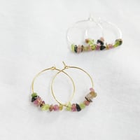 Image 1 of Goodheart Hoops Gemstone - Tourmaline