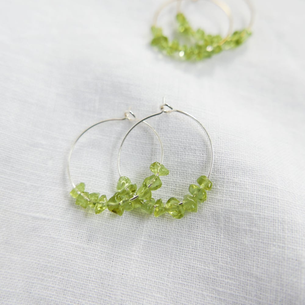 Image of Goodheart Hoops Gemstone - Peridot