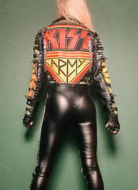 Image 4 of CUSTOM MADE KISS FAUX LEATHER BIKER JACKET 