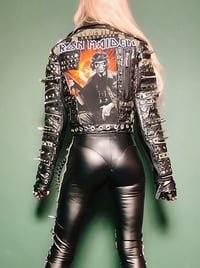 Image 3 of CUSTOM MADE MAIDEN FAUX LEATHER BIKER JACKET