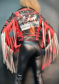 Image 14 of CUSTOM MADE JUDAS PRIEST FRINGE FAUX LEATHER JACKET