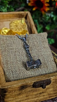 Image 3 of 👑The Armored Kingdom Hammer of the Armored Realm Necklace-Stainless Steel Pendant-24 inch chain