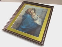 Image 2 of Framed Antique Print, La Madonnia by Roberto Ferruzzi 1897, Madonna of the Streets, Mother & Baby