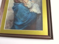 Image 5 of Framed Antique Print, La Madonnia by Roberto Ferruzzi 1897, Madonna of the Streets, Mother & Baby