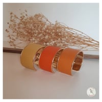 Image 1 of  Bracelet Manchette Cuir Veritable ( veau grainé,  croco, autruche)