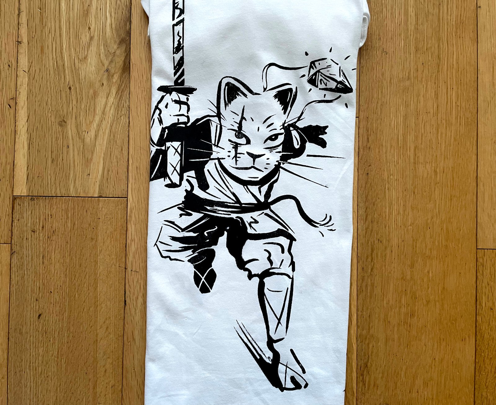 Cat Ninja T shirt Lewis Campbell Art Prints and Paintings