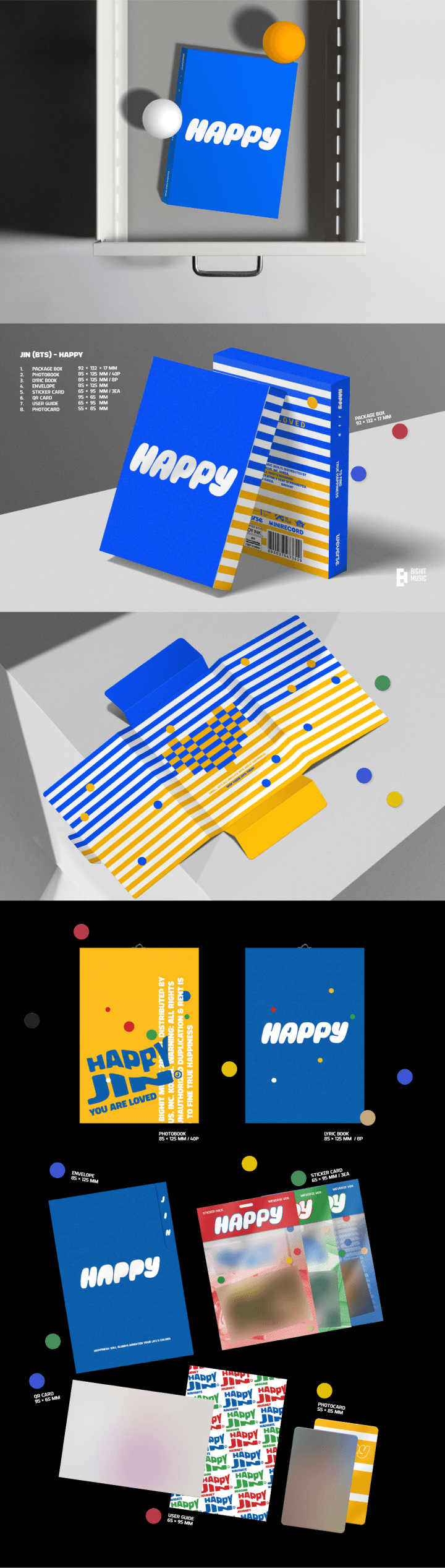 Image of BTS Jin Happy Weverse Album + Weverse Shop POBs