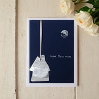 Image 2 of 'New Home' Card With Keepsake House Finished In Either Gold Or Silver Leaf