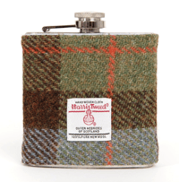 6oz Harris Tweed Hip Flask - Macleod Tartan