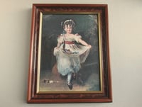 Image 1 of   Miss Murray by Thomas Lawrence (b 1769) Vintage Art Print of Flower Girl in Frame Sized 15 x 12 in